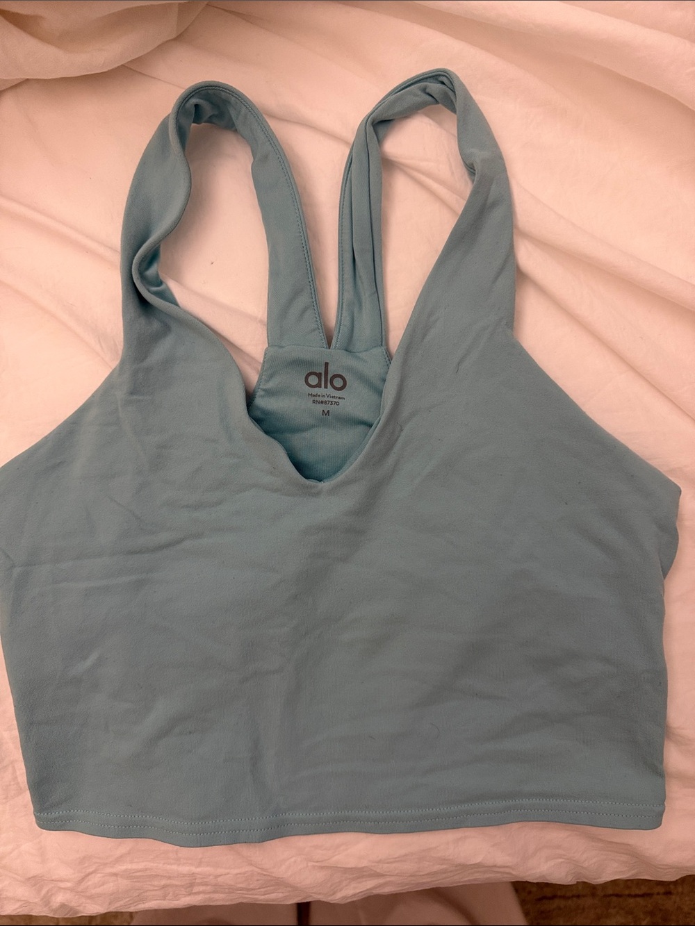 ALO Yoga Dusty Blue Racerback Sports Bralette